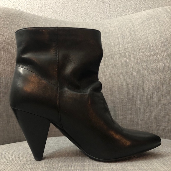 Cone Heel Leather Booties - Picture 2 of 5
